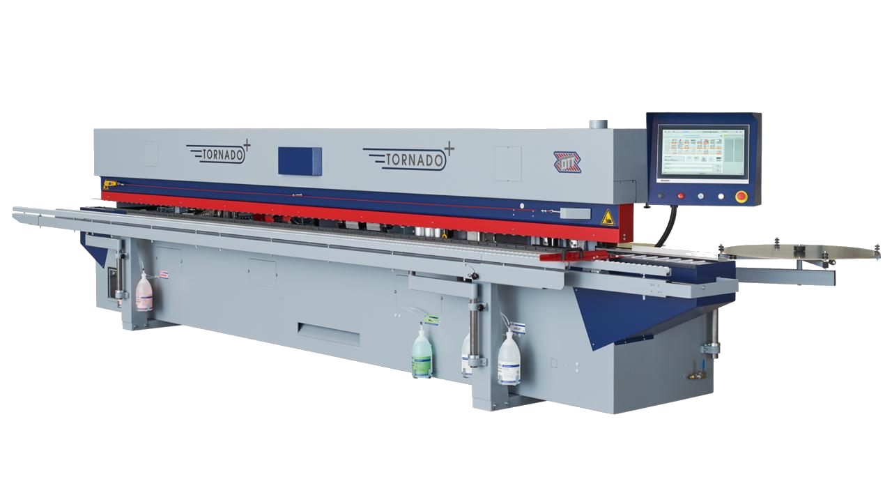 OTT Tornado+ — CNC olepovací stroj pro olepování ABS hran PUR lepidlem